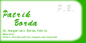 patrik borda business card